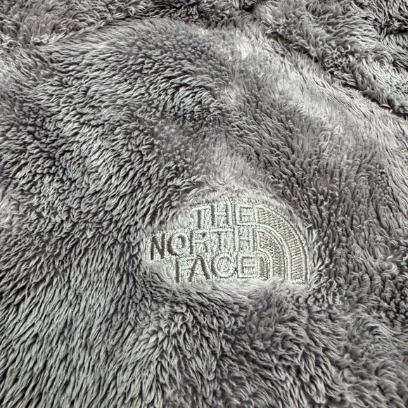 The North Face Osito 2 Fuzzy Sherpa Jacket Women Medium Gray Pocket Outdoor Hike - Picture 6 of 16